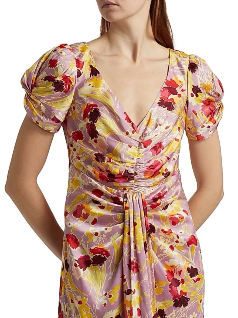 NWT $395 Cinq à Sept Tossed Floral Walker Midi Dress
